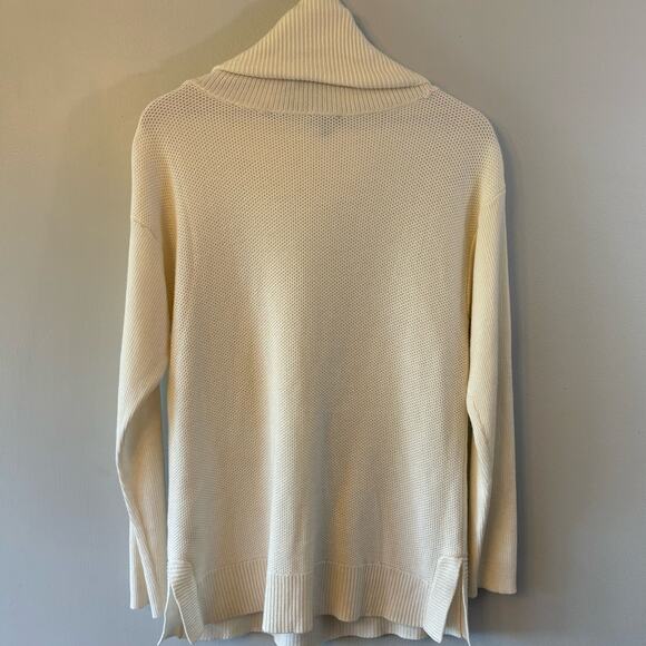 Talbots Lambswool Cream Turtleneck Tunic Sweater Size M - Picture 4 of 5